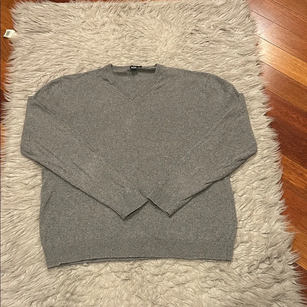 Jcrew Mens Cotton Cashmere Blend‎ Vneck Gray Sweater